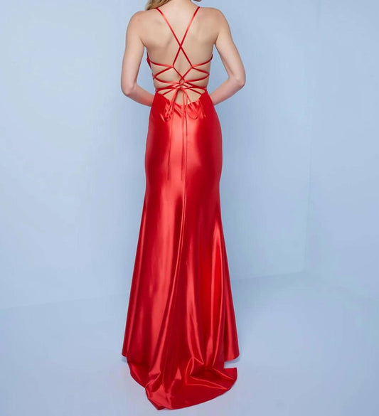 Lace-up Back Maxi Dress