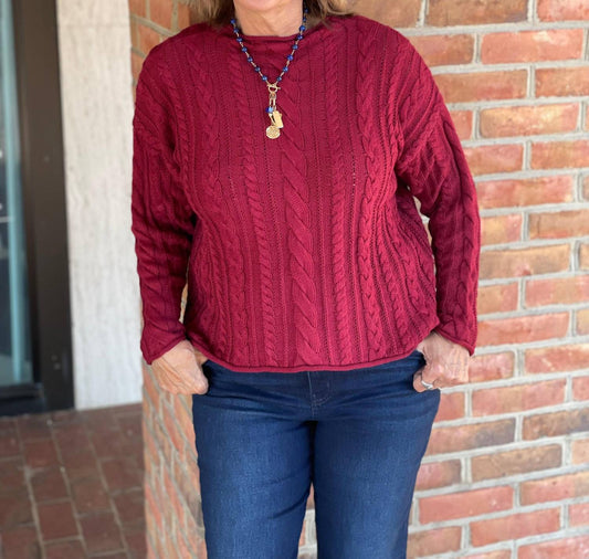 Nigella Cable Knit Pullover Sweater