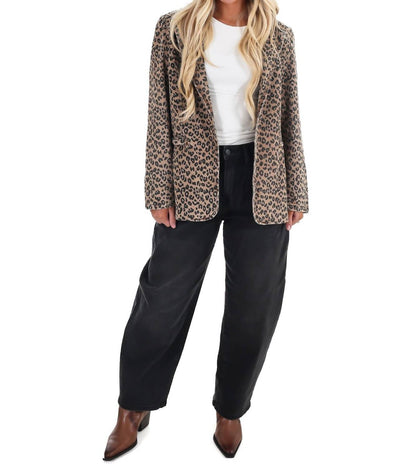 Wild Side Leopard Denim Blazer