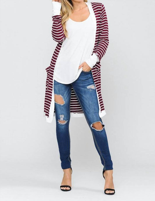 Susi - Stripe Midi Open Cardigan - Rack Hunt -