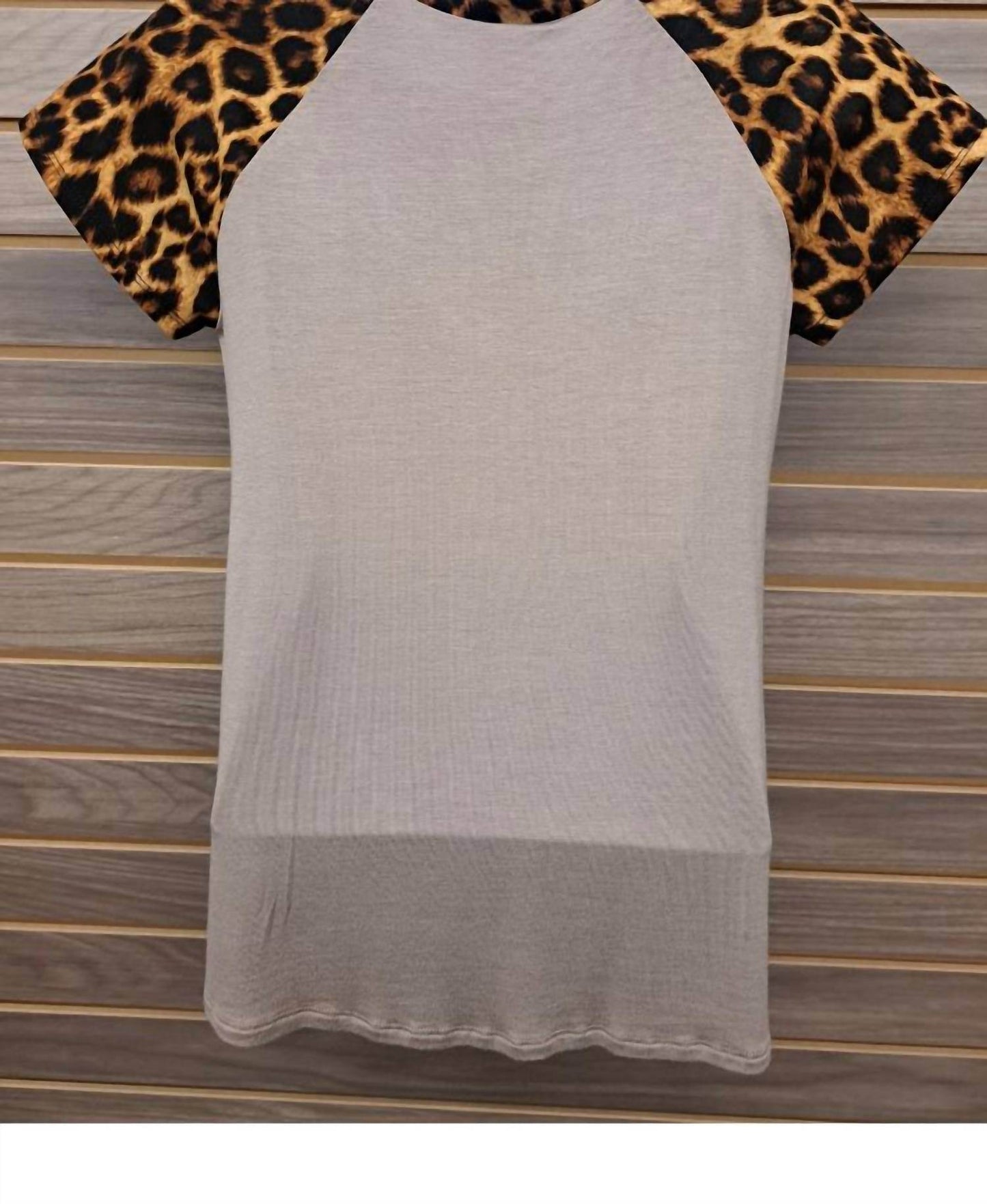 Color Bear - Women's Leopard Sleeve Solid Bodice Tee - Rack Hunt