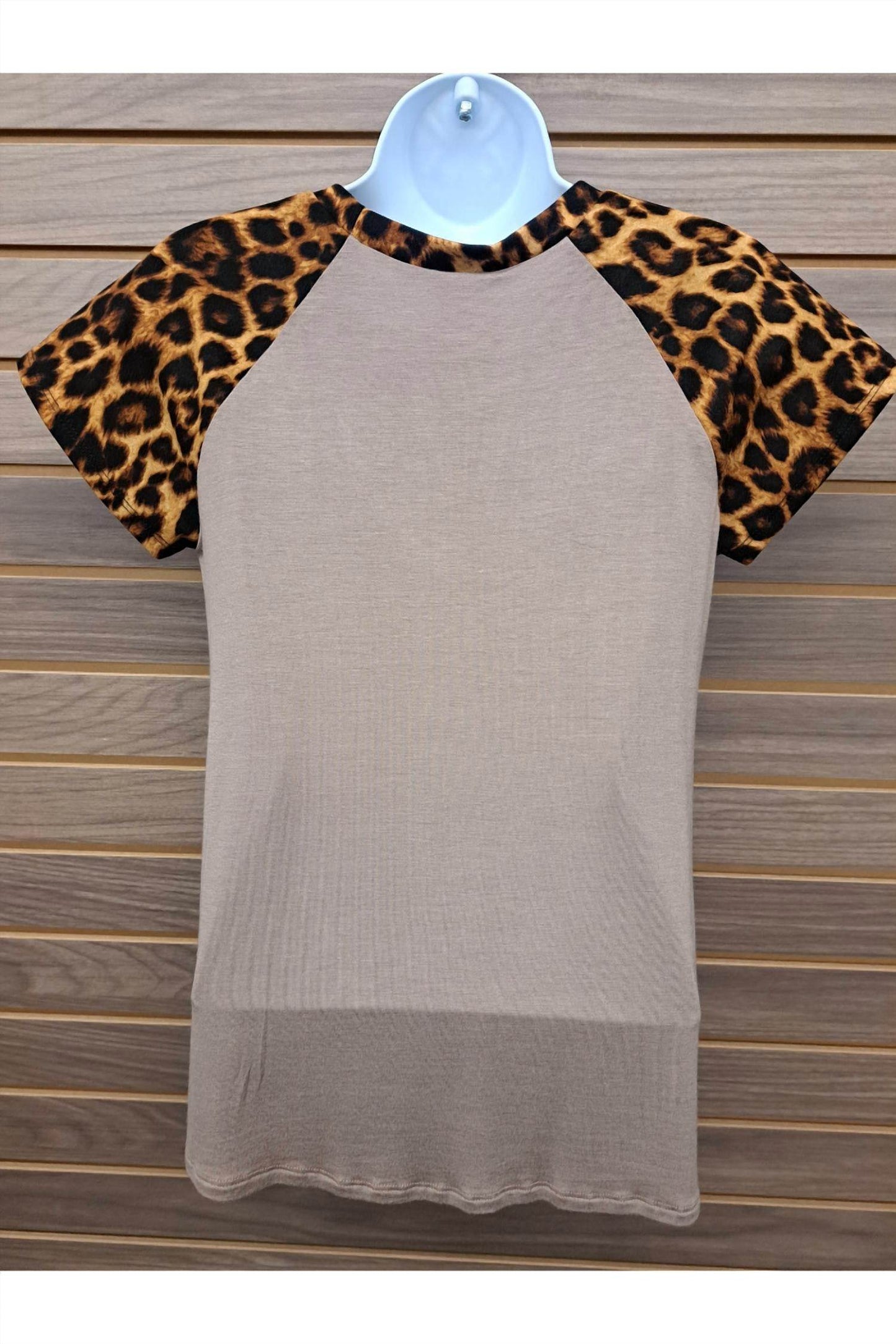 Color Bear - Women's Leopard Sleeve Solid Bodice Tee - Rack Hunt