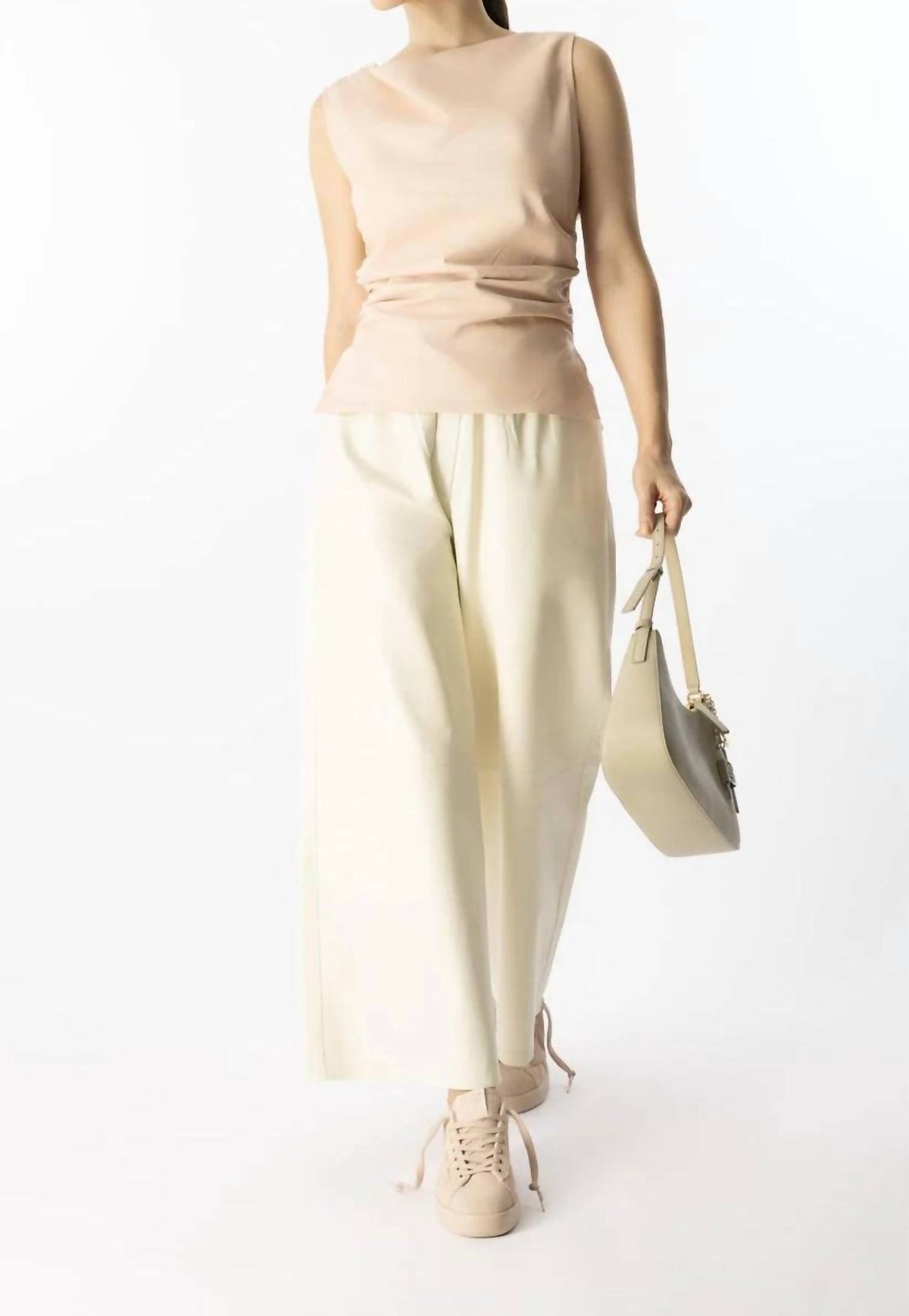 Elizabeth Lamb Leather Crop Pant