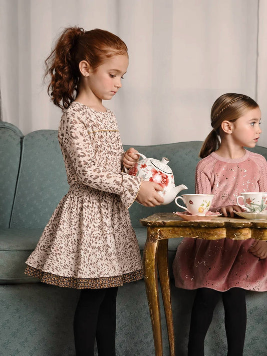 Girls Speckle Chiffon Dress