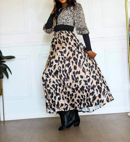 Little Secret Of Mine - Women's Animal Print Long Sleeve Maxi Dress - Rack Hunt