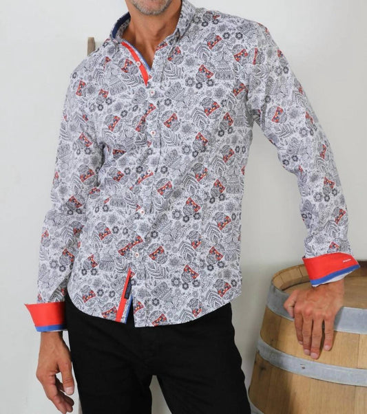 Psychedelic Sugar Skull Button Down Shirt
