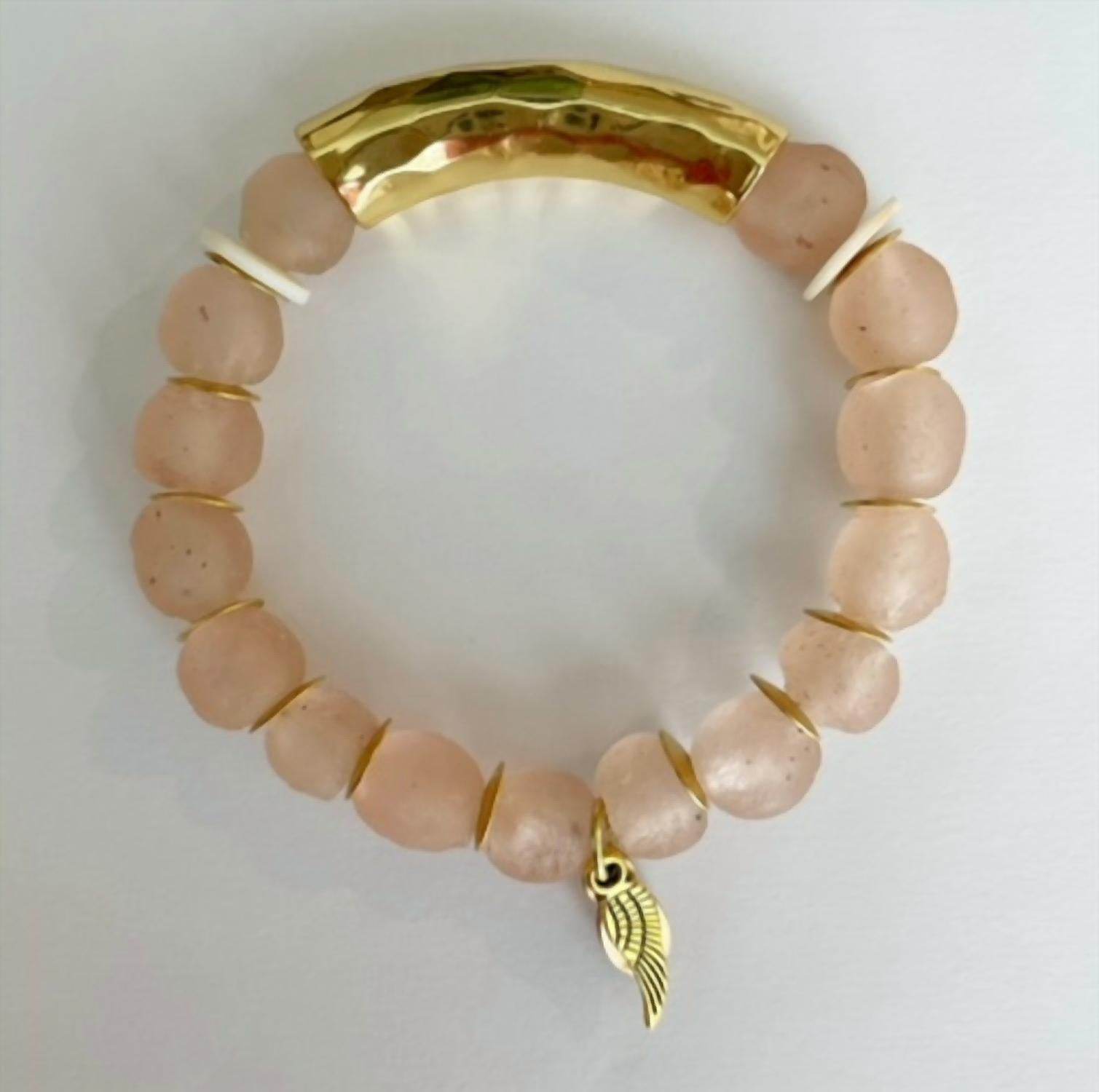 OMI - Women's Sweet Pea Sea Glass Gold Bar Bracelet - Rack Hunt -