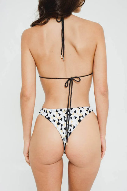 Gigizara - Limpet Brazilian Bottom Kaleidoscope Print & Gold Accents - Rack Hunt