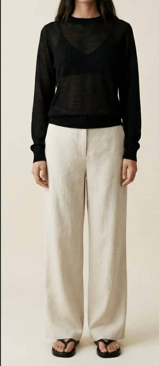 Women's Linen Tencel Crew Neck Top