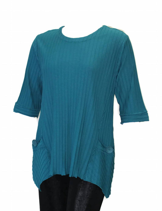 Women's Asymmetrical Textured Rib Knit Top