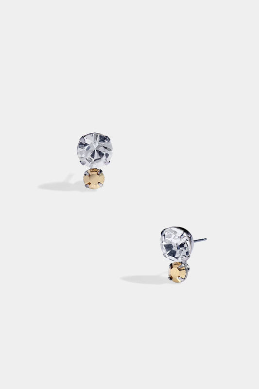 Women's Ticino Tri Toned Crystal Stud Earring