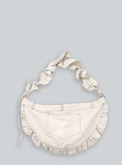 Women's Ruffle Denim Crossbody Bag