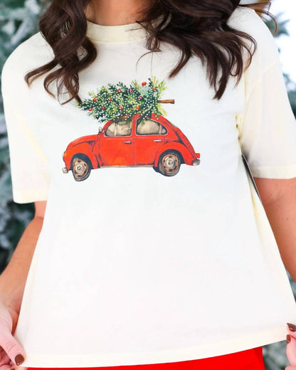 Holiday Car With Tree Tee