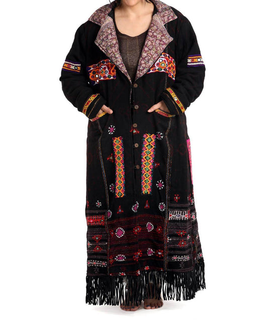 StandAwt - Leather Fringe Merino Wool Coat - Plus - Rack Hunt -