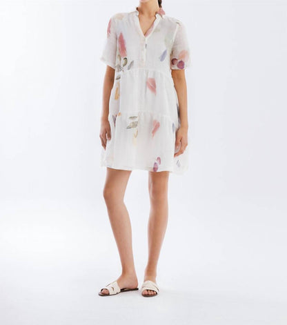 PRINTED LINEN DRESS