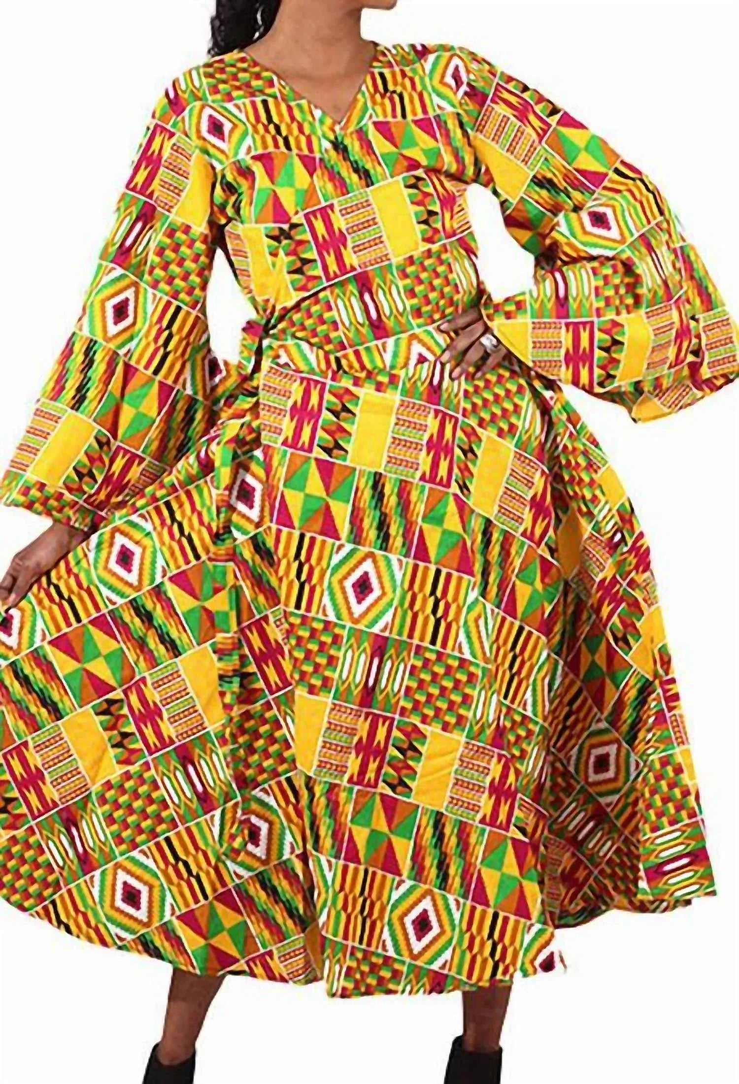 Kara Chic - African Print Wrap Dress - Rack Hunt