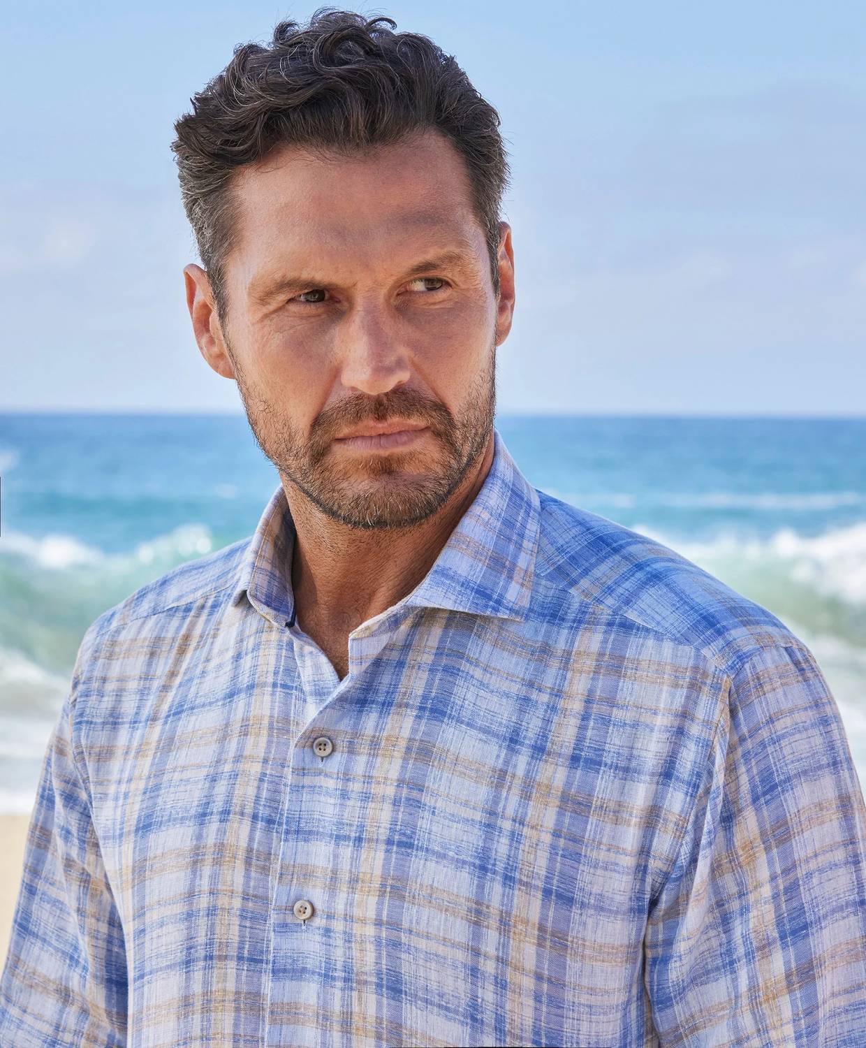 Linen Check Sport Shirt
