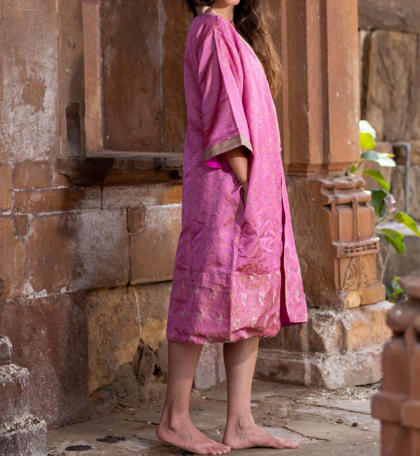 StandAwt - Aphrodite Silk Saree One Size Kimono - Rack Hunt -