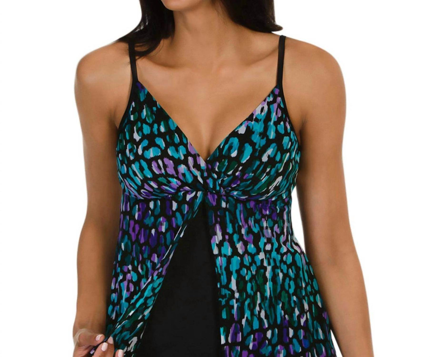 Caribbean Joe - Mesh Fly Away Tankini Top - Rack Hunt