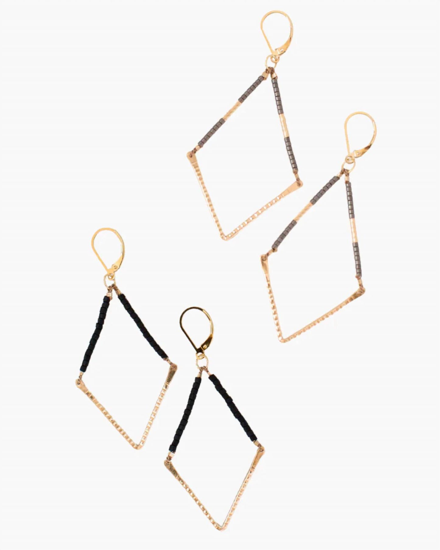Women's Beaded V Small Earrings