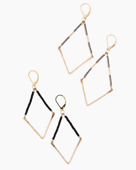 Women's Beaded V Small Earrings