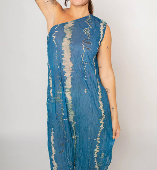 One Shoulder Crinkle Dress