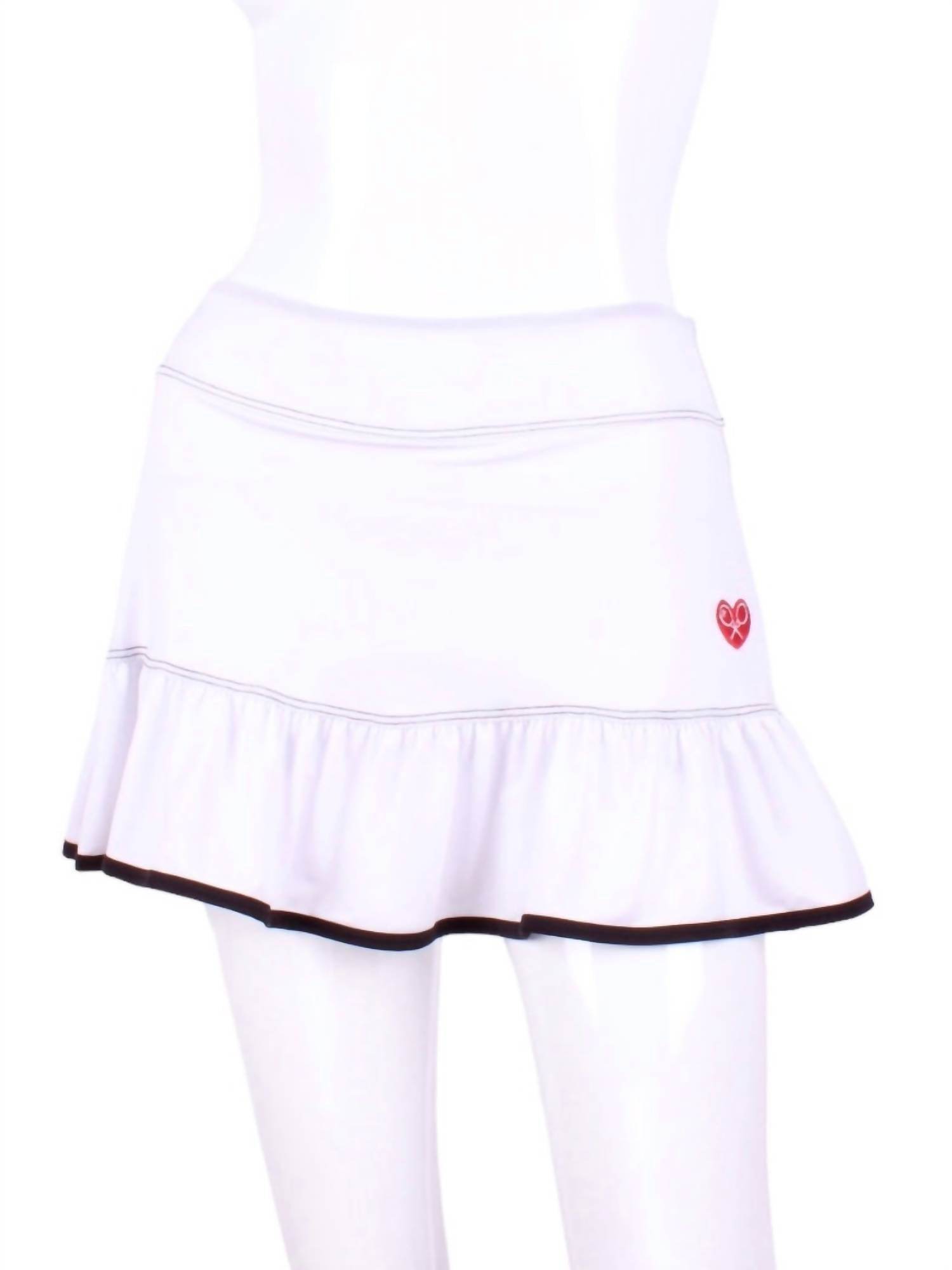 Love Love Tennis - Women's Ruffle Tennis Skirt With Black Trim - Rack Hunt