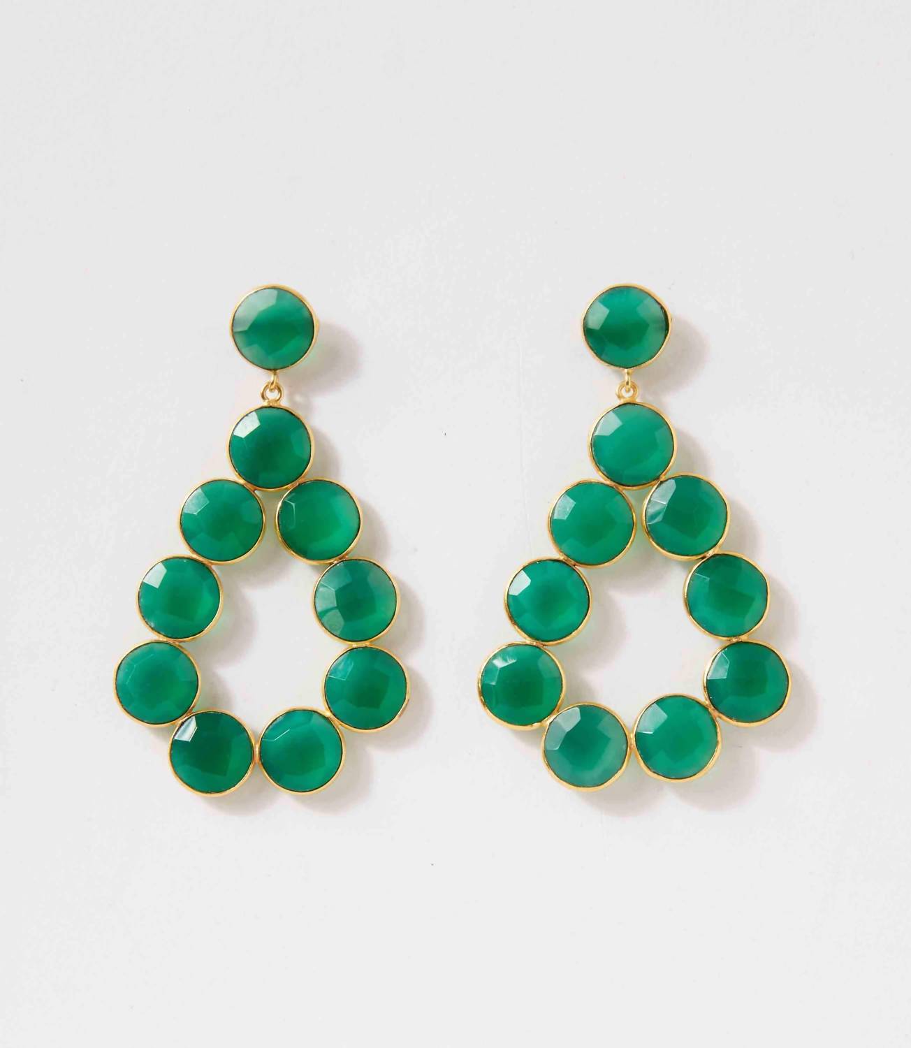 Women's Gemstone Bezel Drop Earrings
