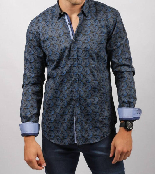 Paisley Button Down Shirt With Trim