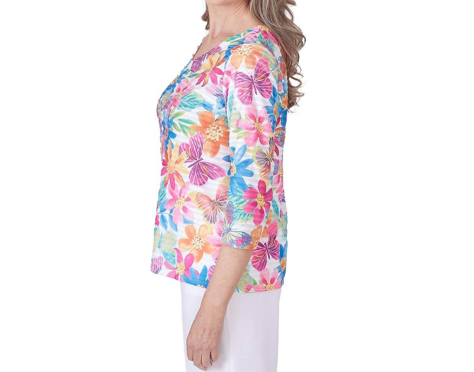 Alfred Dunner - Paradise Island Floral Top - Rack Hunt -