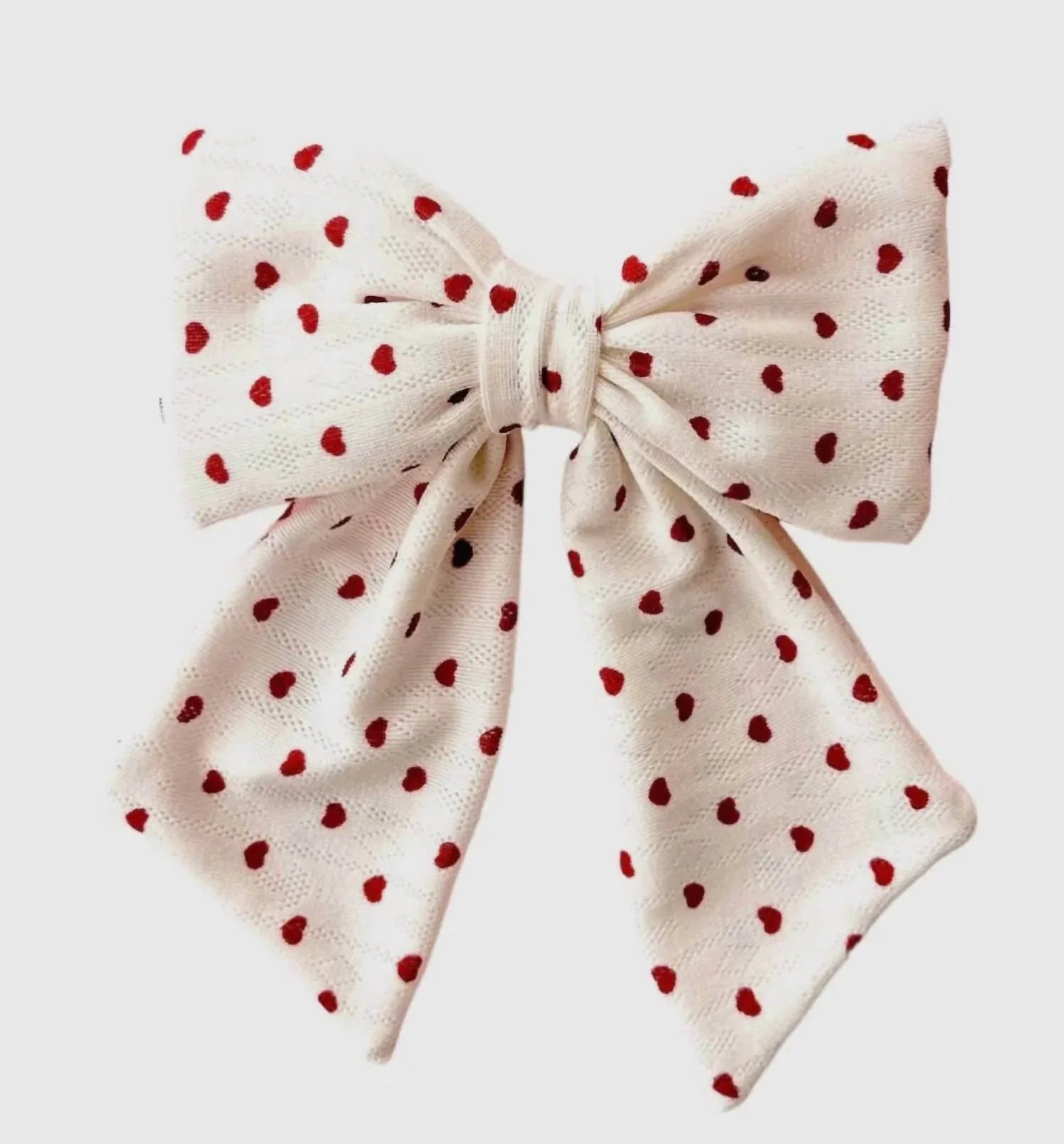Bohemian Gemme - Women's Valentine Heart Pattern Hair Bow - Rack Hunt