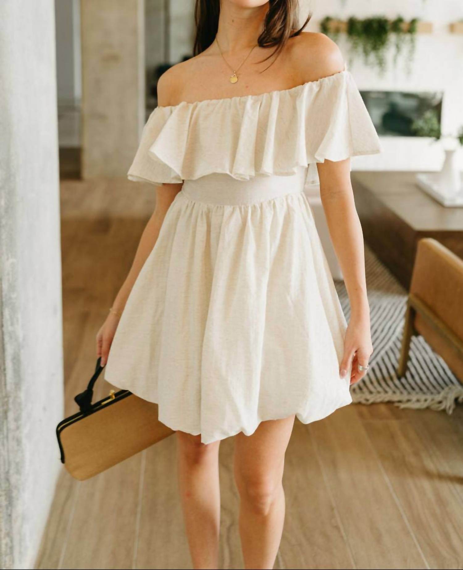 Everleigh - Alina Off-the-shoulder Bubble Mini Dress - Rack Hunt -