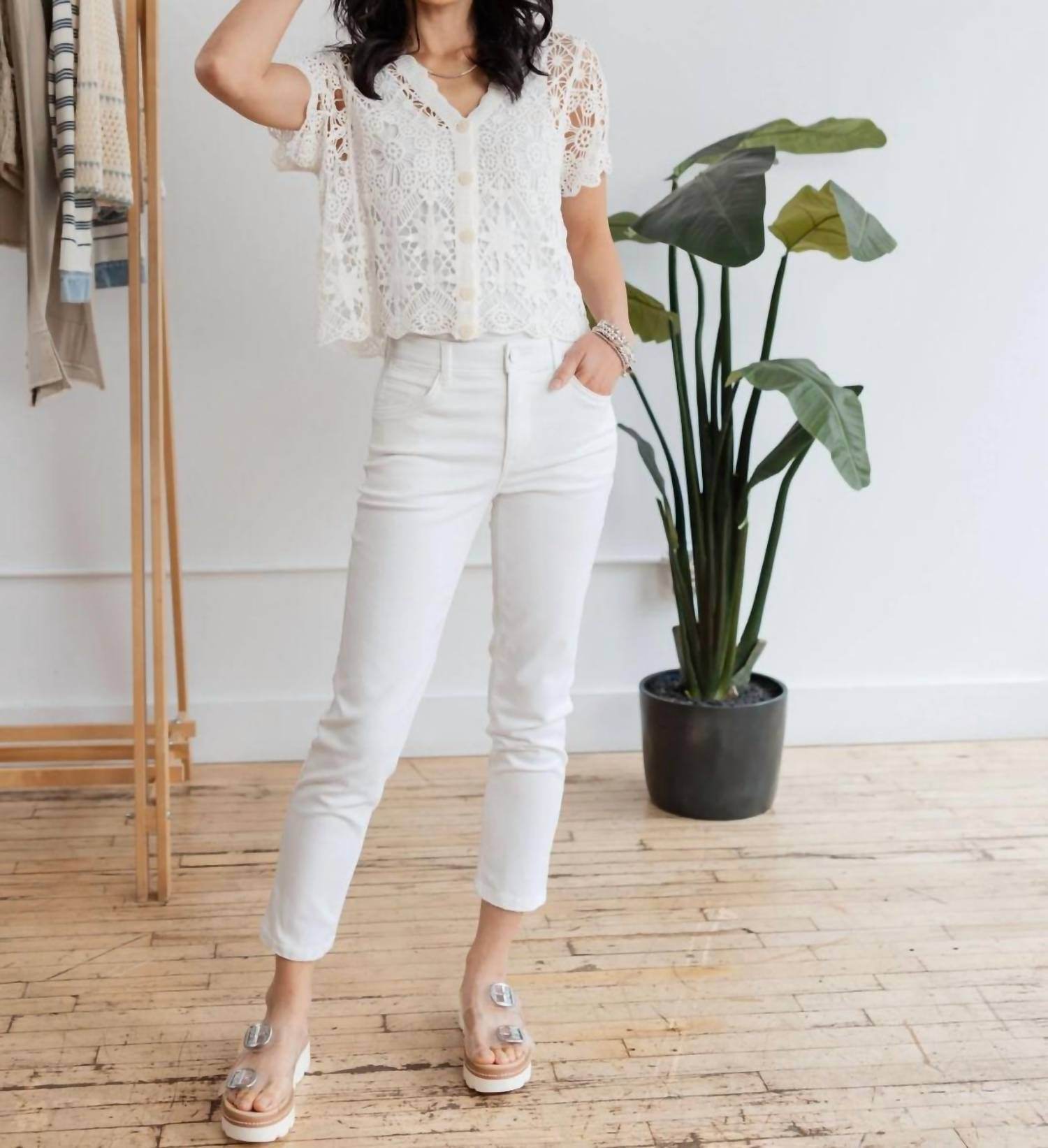 Mac & Me - High Rise Slim Straight Jeans - Rack Hunt -