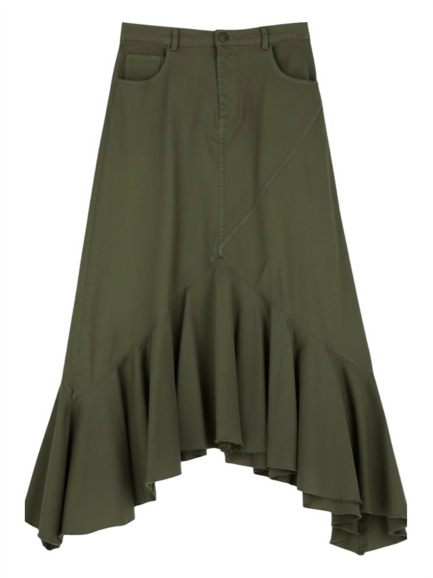 Women's Frayed Hem Hi Low Ruffle Skirt