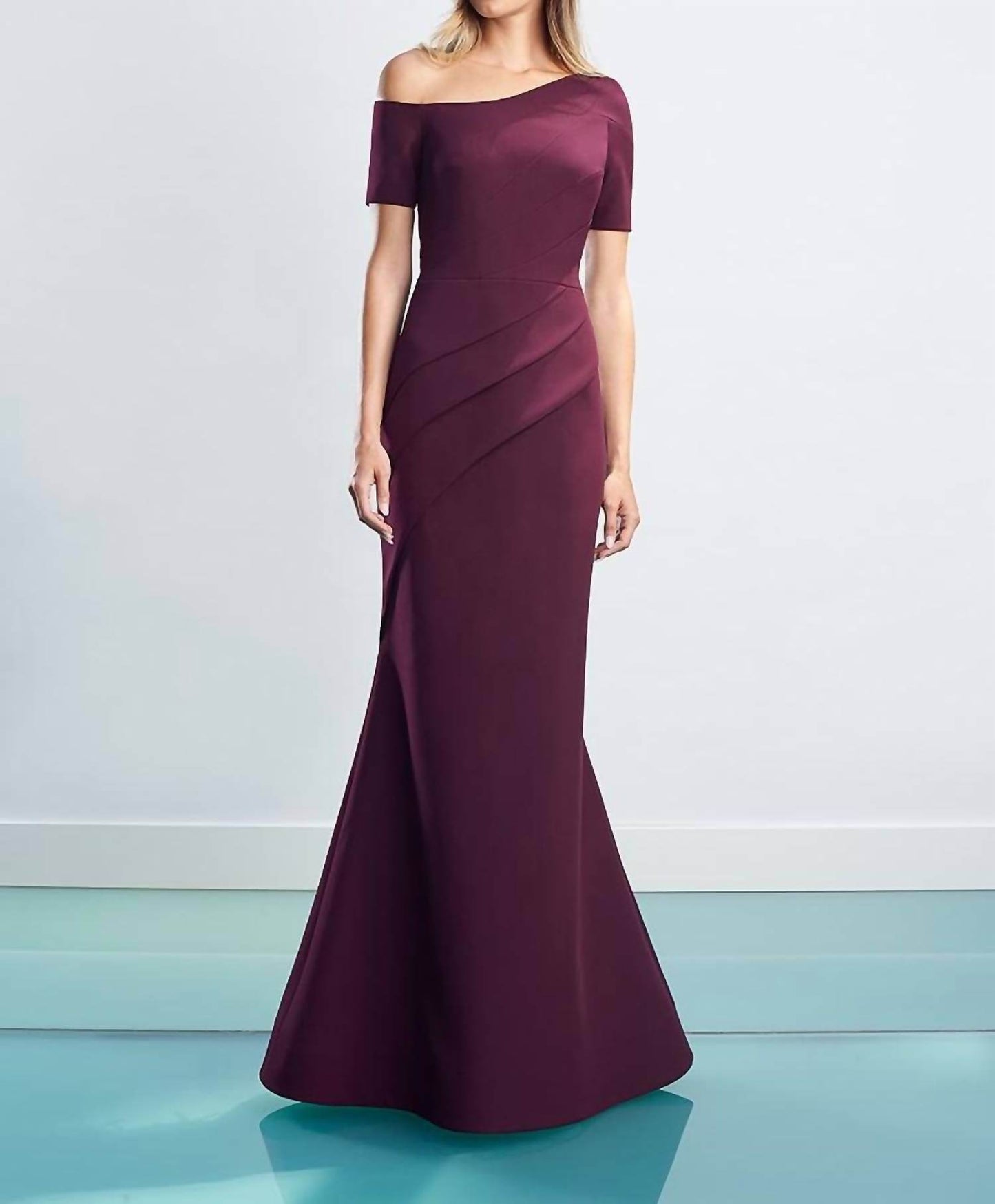 Alexander by Daymor - Asymmetrical Neckline Evening Gown - Rack Hunt -
