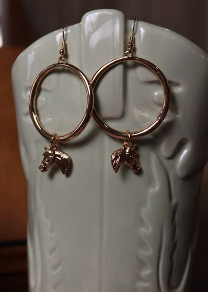 Women's Horse Head Hoop Earrings
