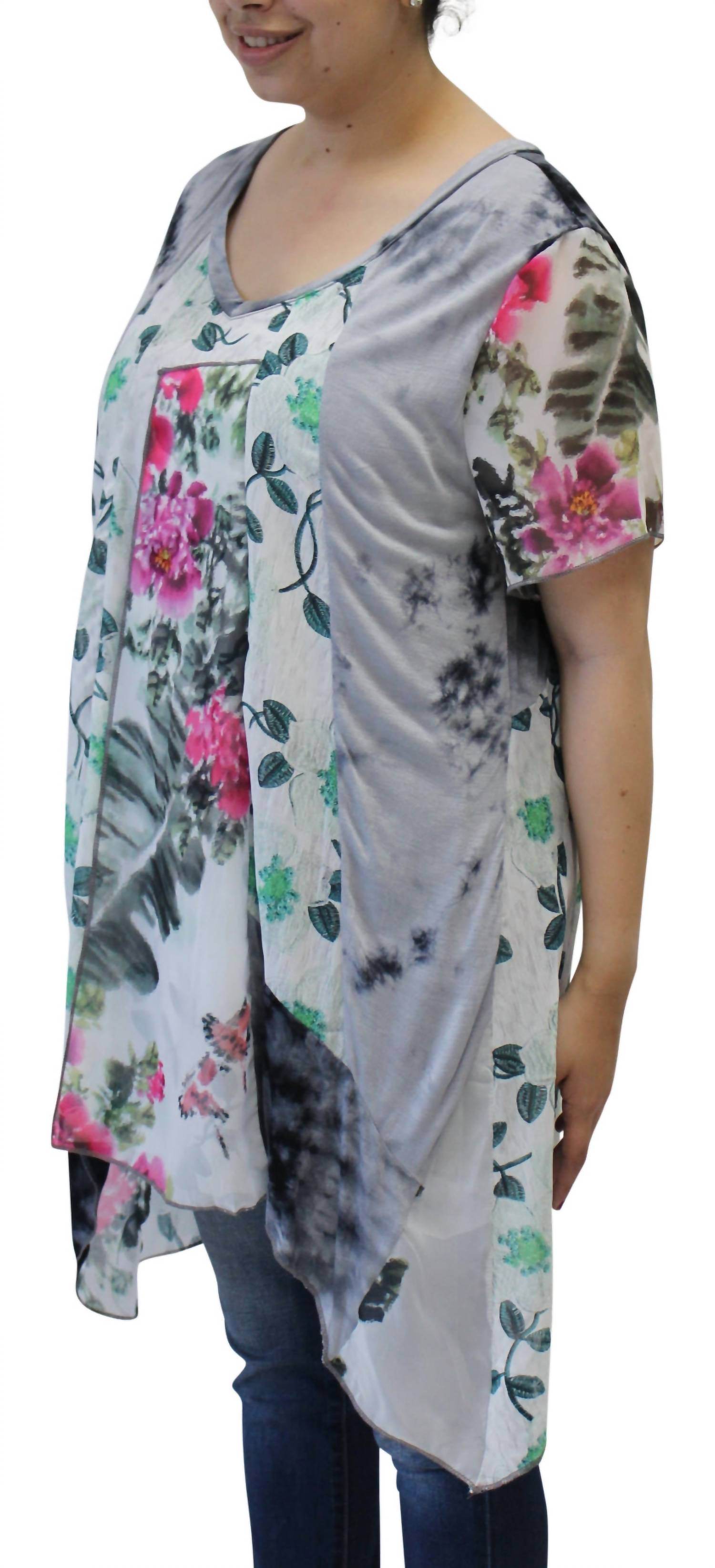 LV Collection - Patchwork Long Tunic Top - Rack Hunt