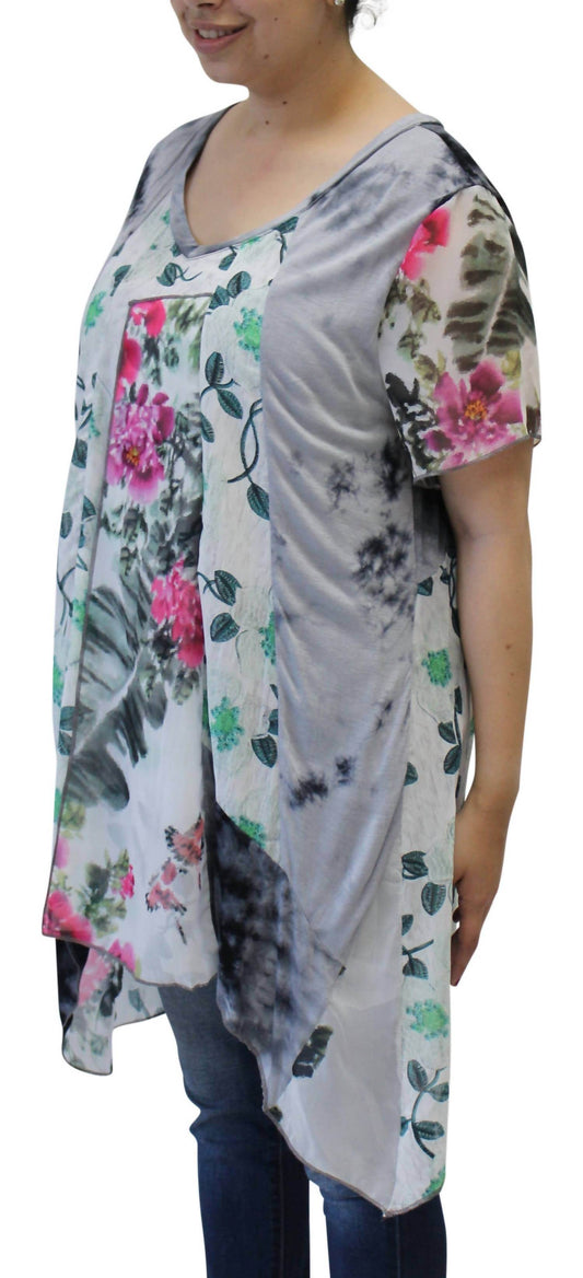 LV Collection - Patchwork Long Tunic Top - Rack Hunt