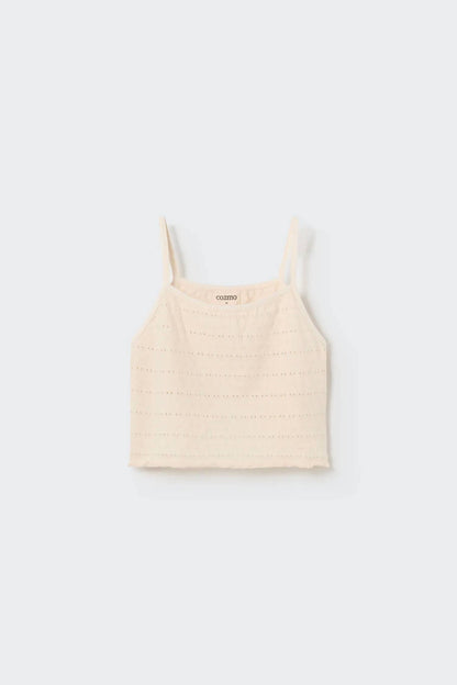 Girl's Jacquard Crop Top And Ruffle Pants Set