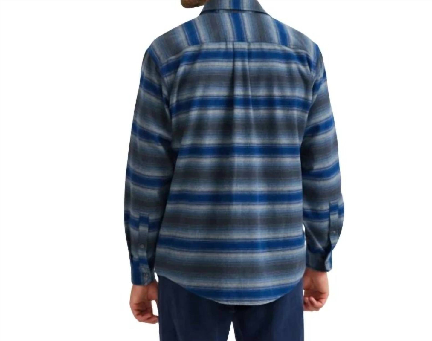 Striped Long Sleeve Flannel Button Up Shirt