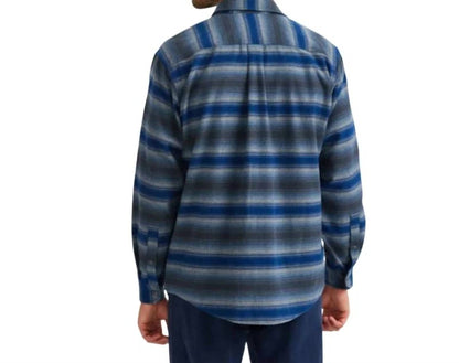 Striped Long Sleeve Flannel Button Up Shirt
