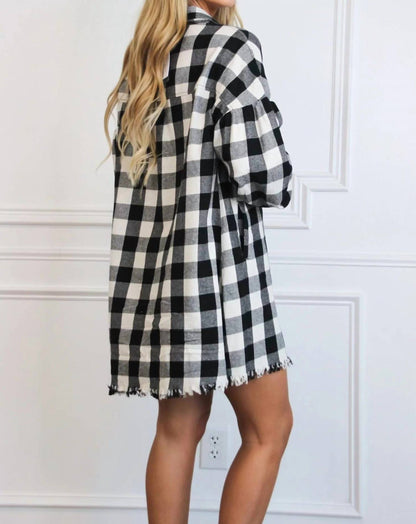 Pumpkin Patch Plaid Shirt Dress