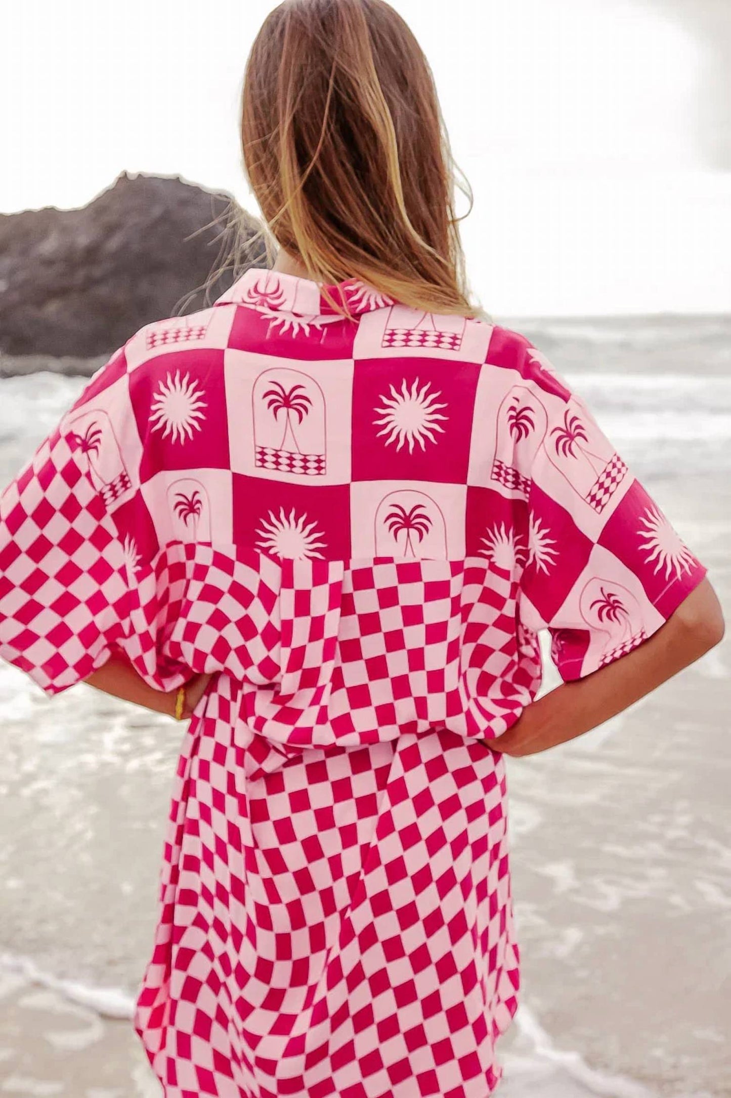 Palma Checkerboard Shirt Mini Dress
