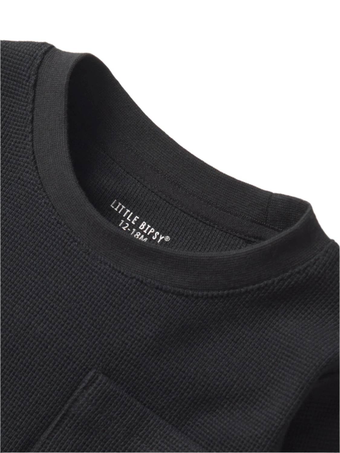Little Bipsy Kids Waffle Top in Black - view 4