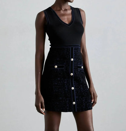 Maje - Double Knit Velvet Mesh Dress - Rack Hunt