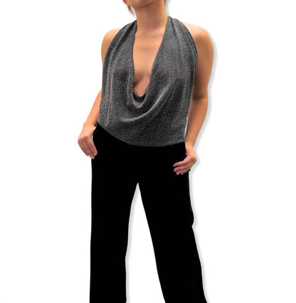 Lurex Shimmer Tie Back Halter Top