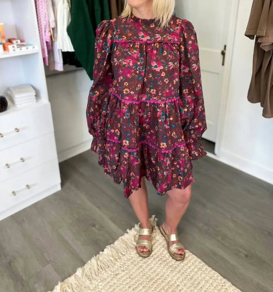 Love Wednesday - Wild Flower Print Cotton Mini Dress - Rack Hunt