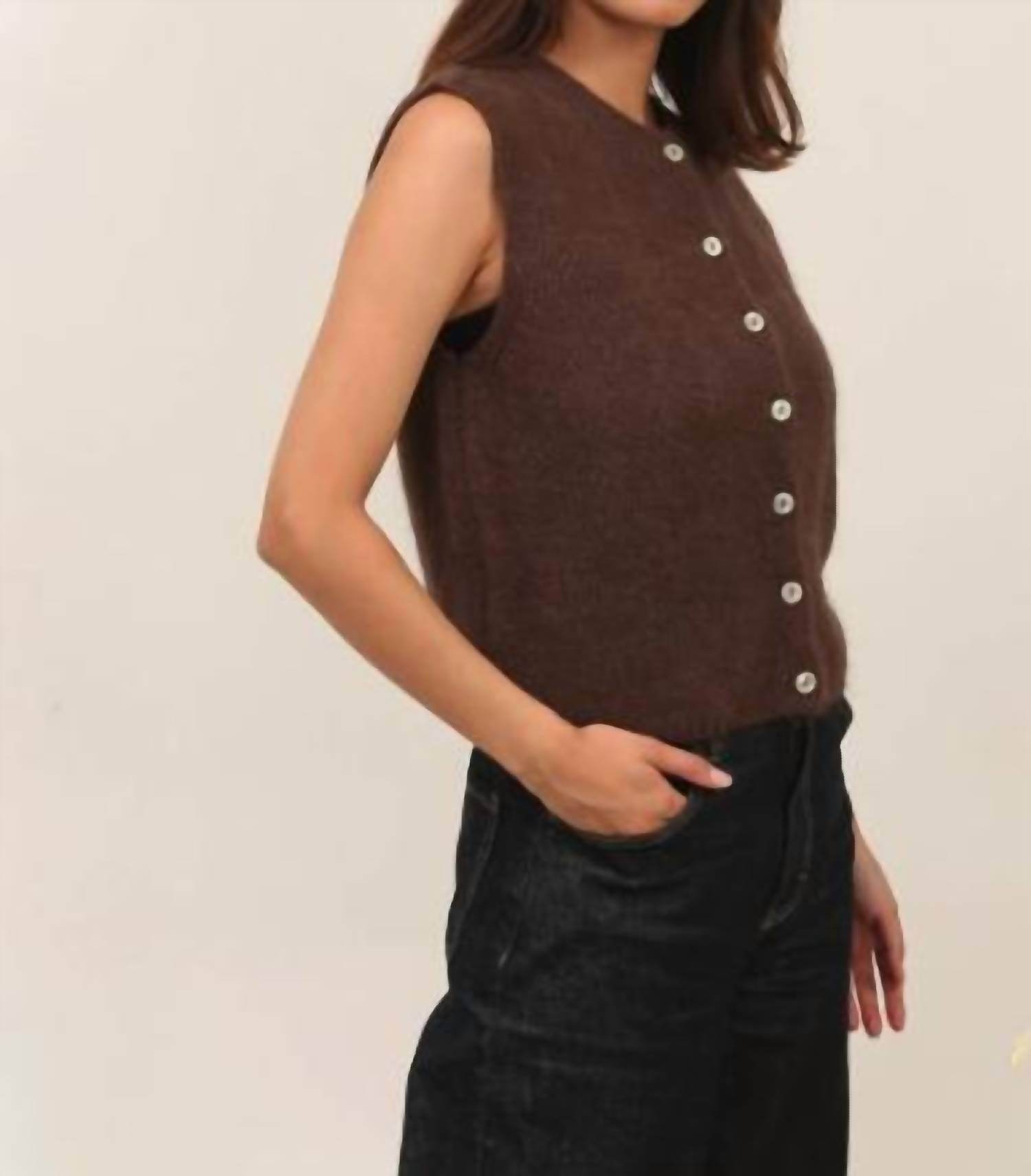 Cocco Bello - Baby Alpaca Sleeveless Sweater Top - Rack Hunt -