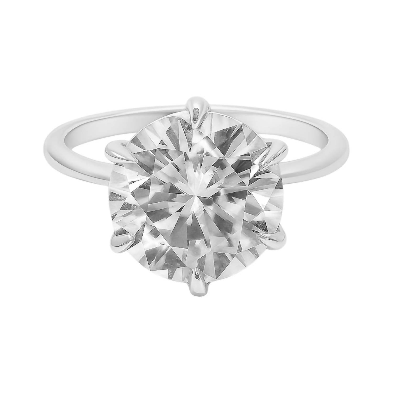 Allyanna Gifts - Women's Round Solitaire Moissanite Ring - Rack Hunt -