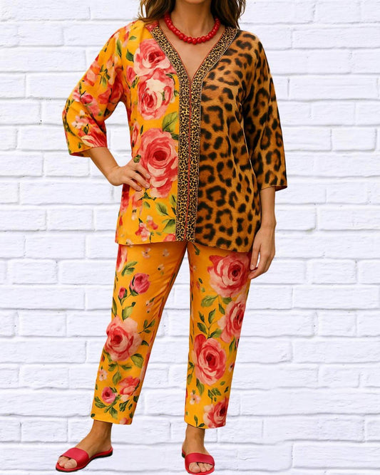 Diva USA - Demi Chiffon Animal And Floral Blouse - Rack Hunt -